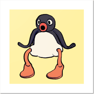 surprised pingu noot penguin meme Posters and Art